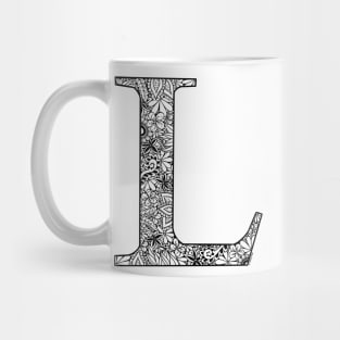 Floral  Letter Capital L Mug